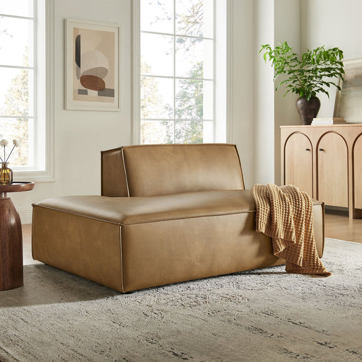 Restore Vegan Leather Left-Facing Armless Modular Chaise Toast