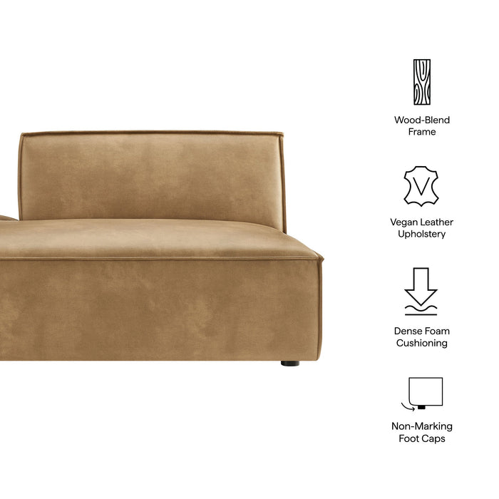 Restore Vegan Leather Left-Facing Armless Modular Chaise Toast