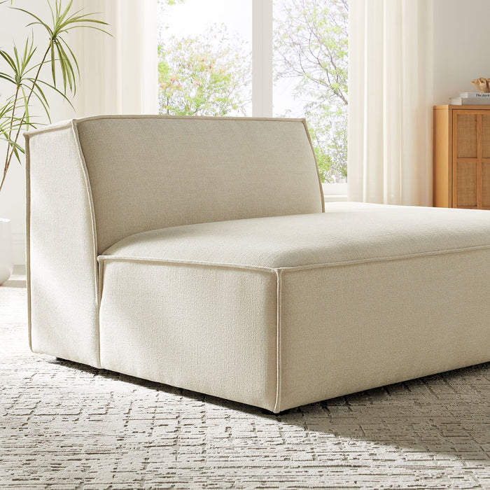 Restore Performance Fabric Upholstered Right-Facing Armless Modular Chaise Ecru