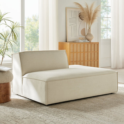 Restore Performance Fabric Upholstered Right-Facing Armless Modular Chaise Ecru