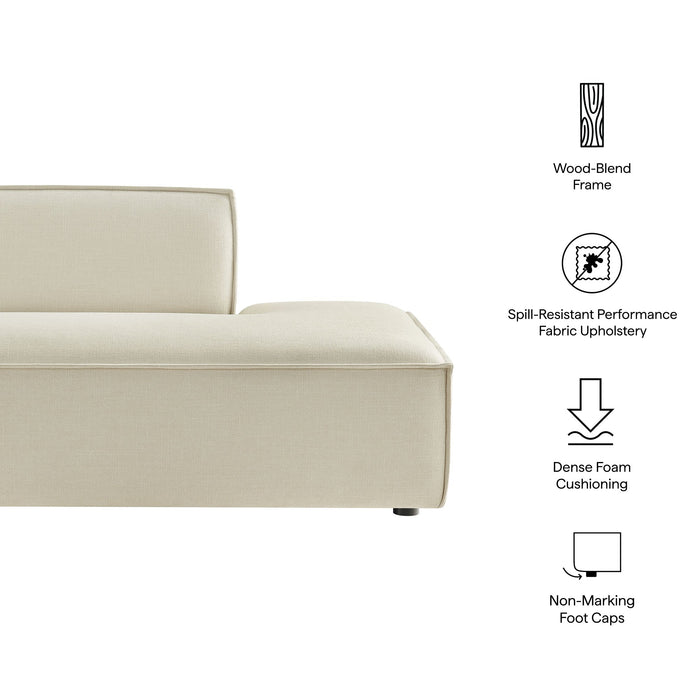 Restore Performance Fabric Upholstered Right-Facing Armless Modular Chaise Ecru