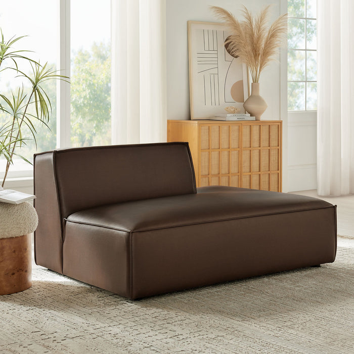 Restore Vegan Leather Right-Facing Armless Modular Chaise Espresso