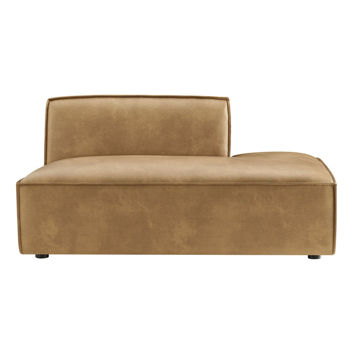 Restore Vegan Leather Right-Facing Armless Modular Chaise Toast