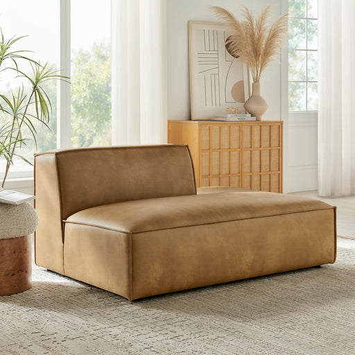 Restore Vegan Leather Right-Facing Armless Modular Chaise Toast