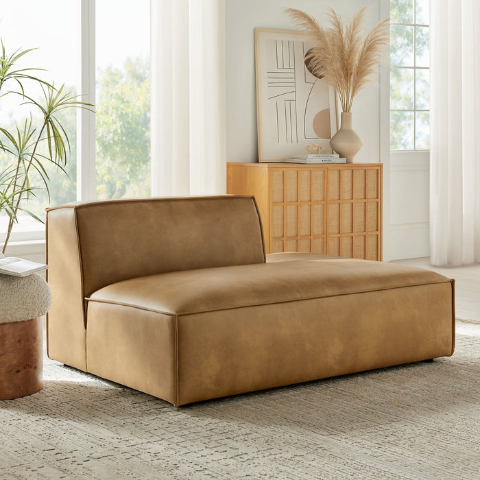 Restore Vegan Leather Right-Facing Armless Modular Chaise Toast