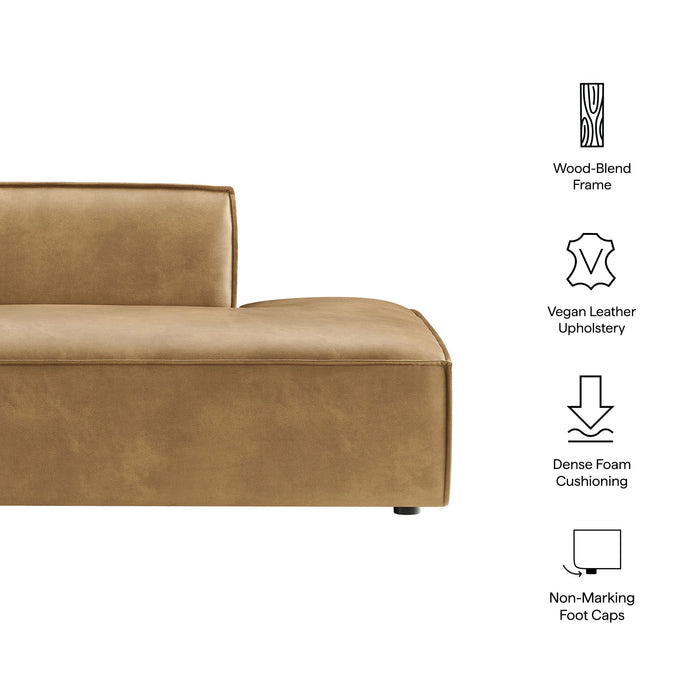 Restore Vegan Leather Right-Facing Armless Modular Chaise Toast