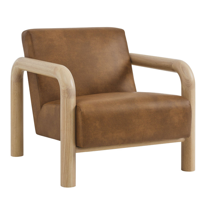 Modway Sereno Vegan Leather Accent Chair Living Room Furniture in Black