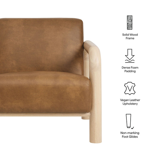 Modway Sereno Vegan Leather Accent Chair Living Room Furniture in Black - Side View