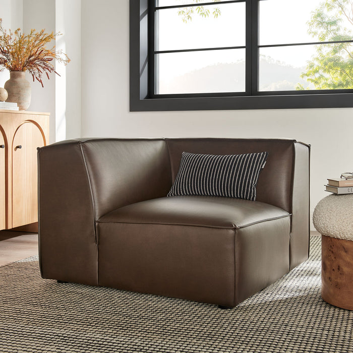 Restore Vegan Leather Modular Corner Chair Espresso