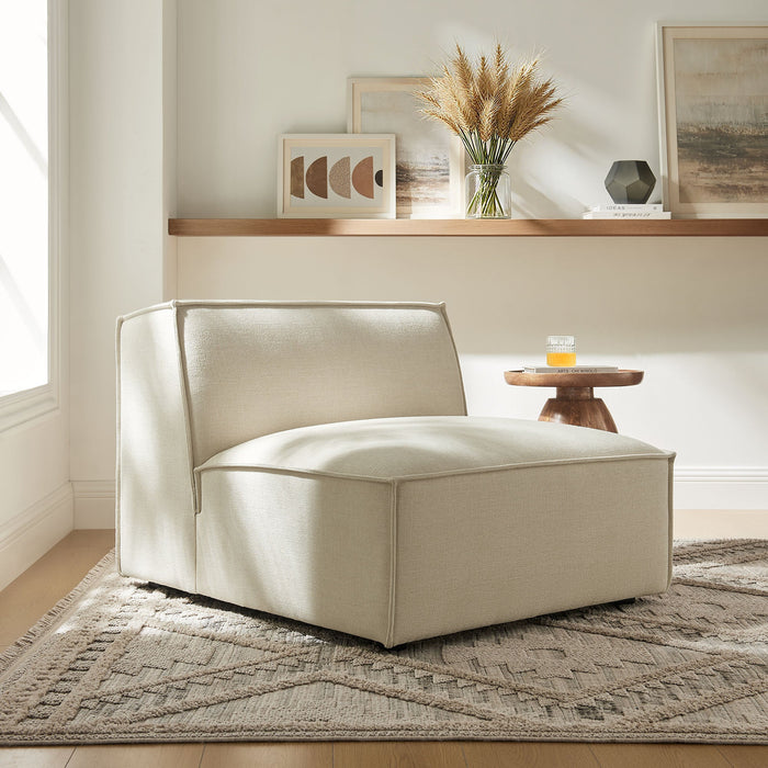 Restore Performance Fabric Upholstered Armless Modular Chair Ecru