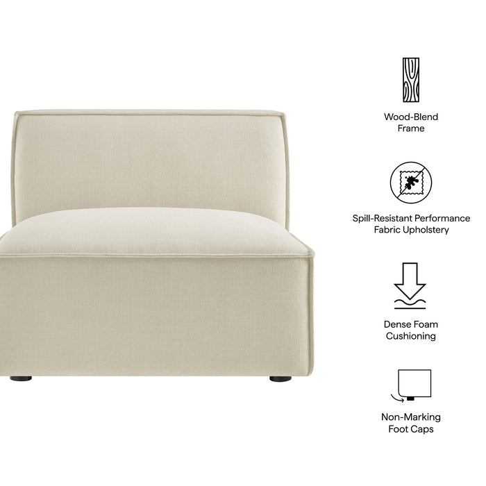 Restore Performance Fabric Upholstered Armless Modular Chair Ecru
