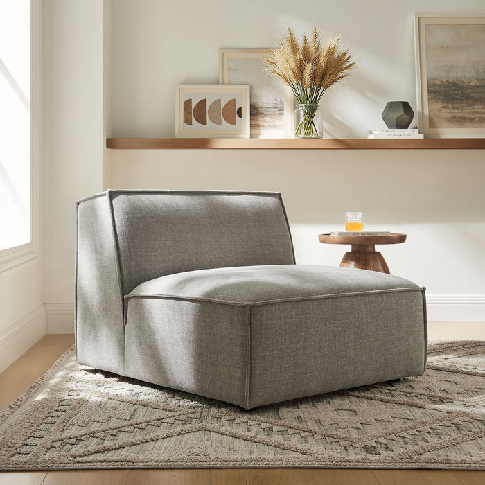 Restore Performance Fabric Upholstered Armless Modular Chair Pewter