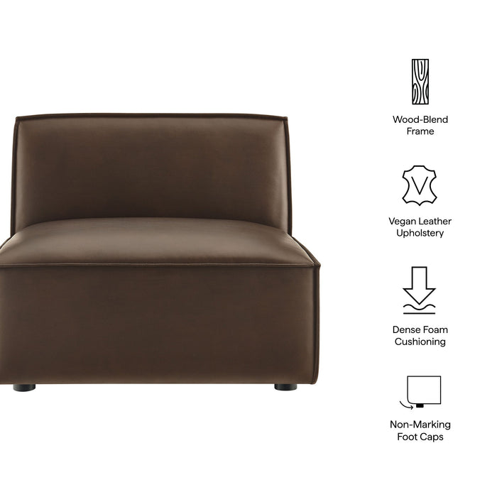 Restore Vegan Leather Armless Modular Chair Espresso