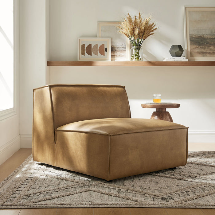 Restore Vegan Leather Armless Modular Chair Toast