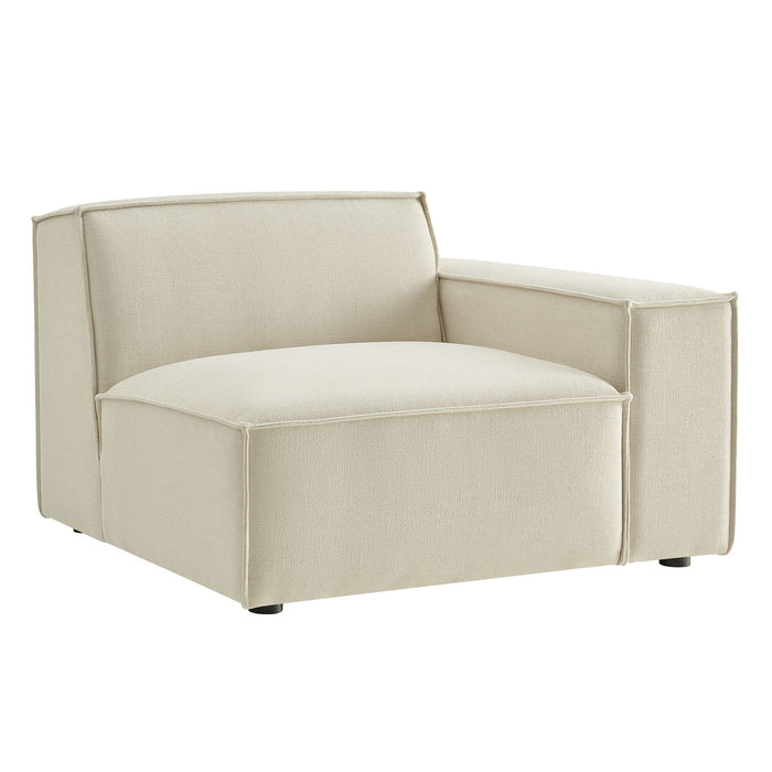 Restore Performance Fabric Upholstered Right-Facing Modular Lounge Chair Ecru
