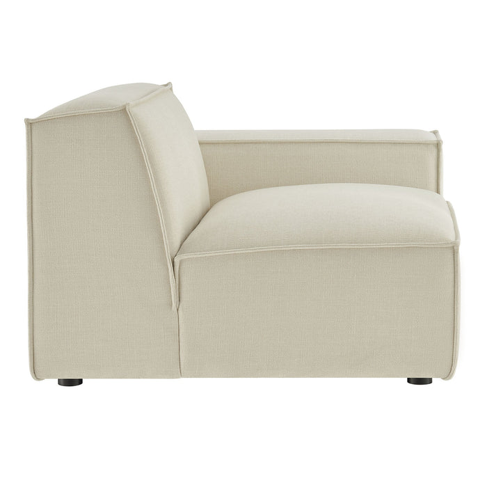 Restore Performance Fabric Upholstered Right-Facing Modular Lounge Chair Ecru
