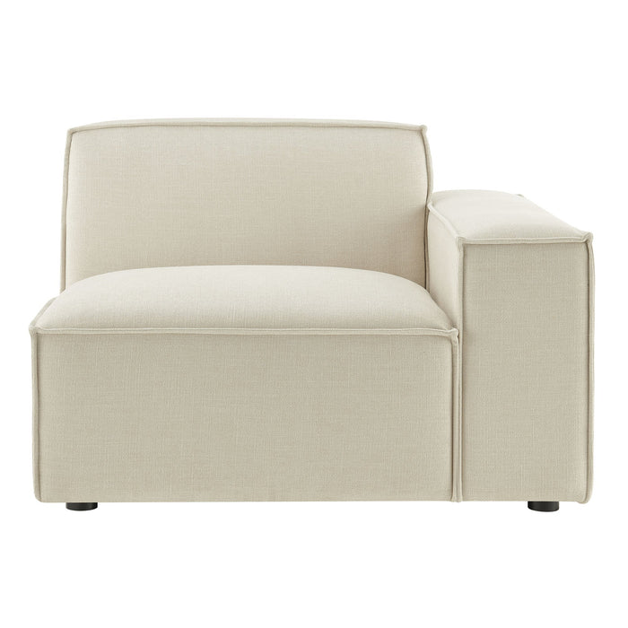 Restore Performance Fabric Upholstered Right-Facing Modular Lounge Chair Ecru