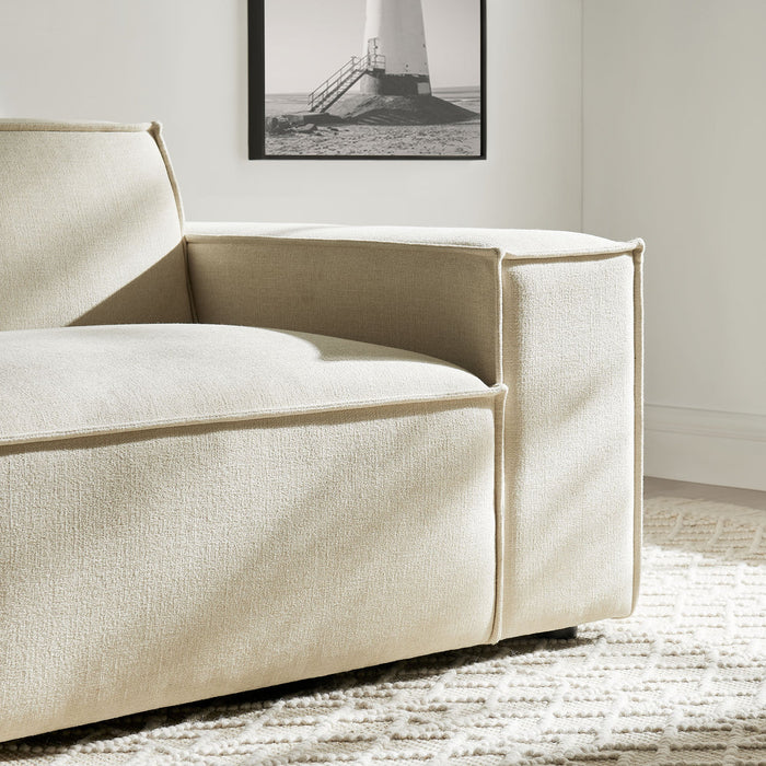 Restore Performance Fabric Upholstered Right-Facing Modular Lounge Chair Ecru