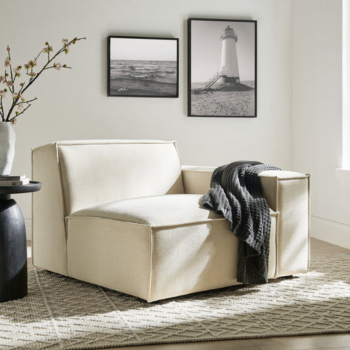 Restore Performance Fabric Upholstered Right-Facing Modular Lounge Chair Ecru