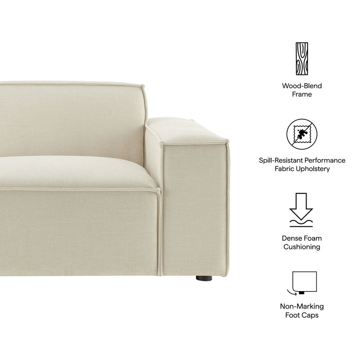 Restore Performance Fabric Upholstered Right-Facing Modular Lounge Chair Ecru