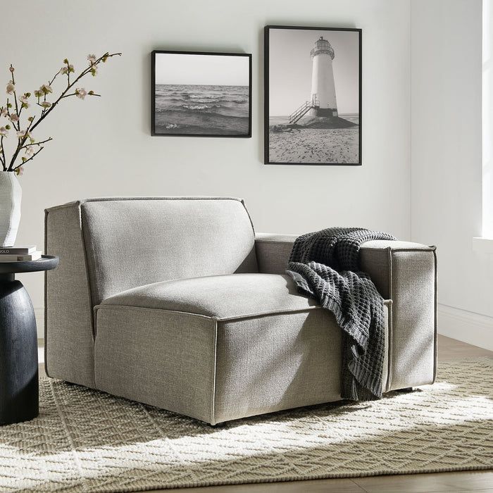 Restore Performance Fabric Upholstered Right-Facing Modular Lounge Chair Pewter
