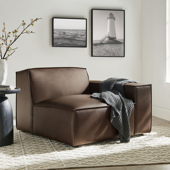 Restore Vegan Leather Right-Facing Modular Lounge Chair Espresso