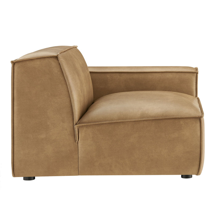 Restore Vegan Leather Right-Facing Modular Lounge Chair Toast