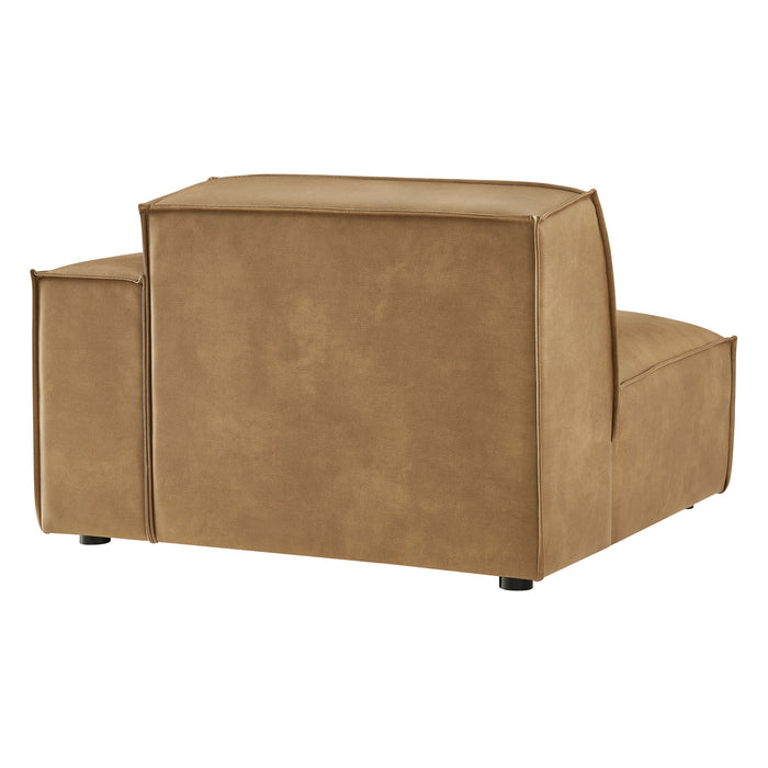 Restore Vegan Leather Right-Facing Modular Lounge Chair Toast