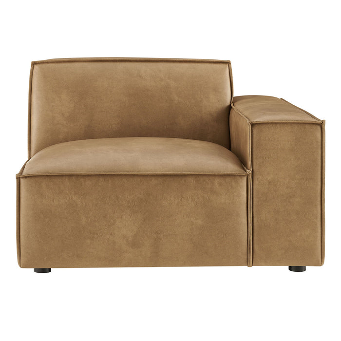 Restore Vegan Leather Right-Facing Modular Lounge Chair Toast