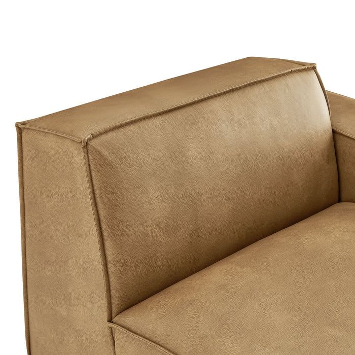 Restore Vegan Leather Right-Facing Modular Lounge Chair Toast