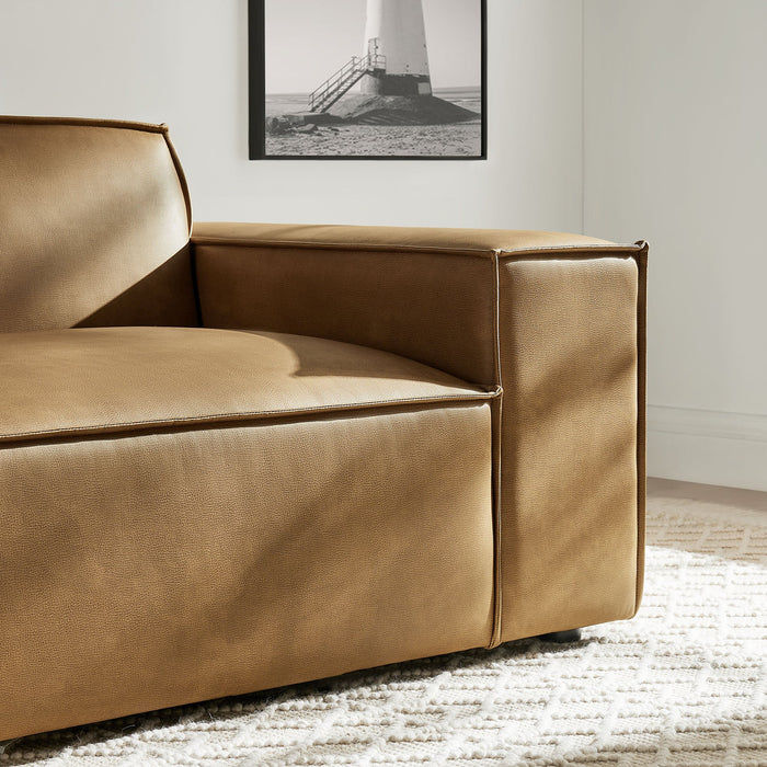 Restore Vegan Leather Right-Facing Modular Lounge Chair Toast