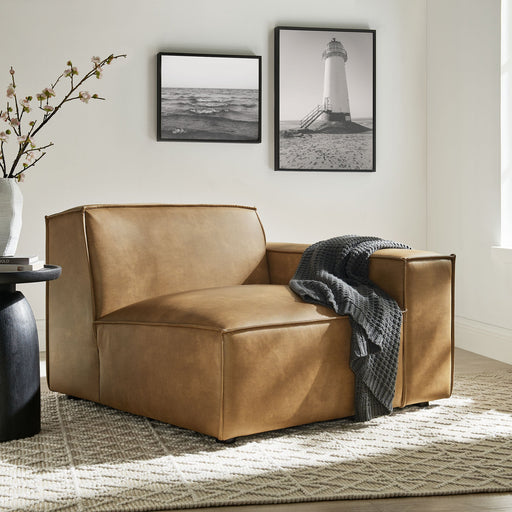 Restore Vegan Leather Right-Facing Modular Lounge Chair Toast