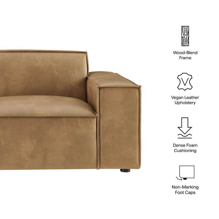 Restore Vegan Leather Right-Facing Modular Lounge Chair Toast