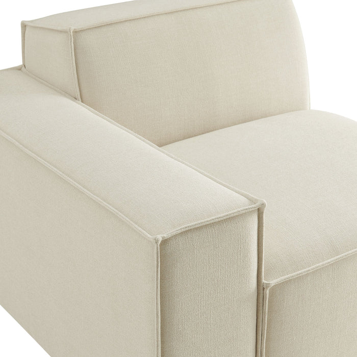 Restore Performance Fabric Upholstered Left-Facing Modular Lounge Chair Ecru