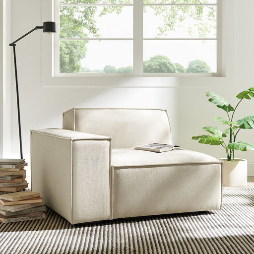 Restore Performance Fabric Upholstered Left-Facing Modular Lounge Chair Ecru