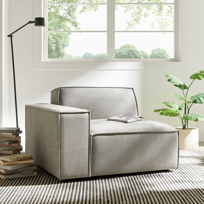 Restore Performance Fabric Upholstered Left-Facing Modular Lounge Chair Pewter