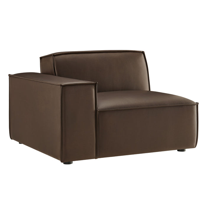 Restore Vegan Leather Left-Facing Modular Lounge Chair Espresso