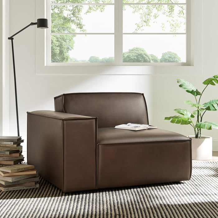 Restore Vegan Leather Left-Facing Modular Lounge Chair Espresso