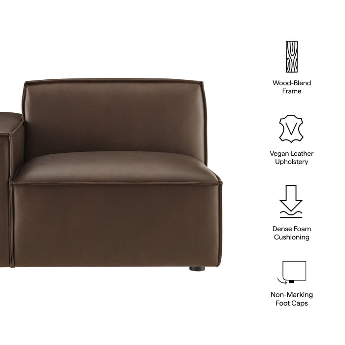 Restore Vegan Leather Left-Facing Modular Lounge Chair Espresso
