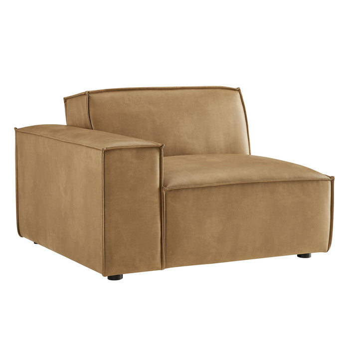 Restore Vegan Leather Left-Facing Modular Lounge Chair Toast