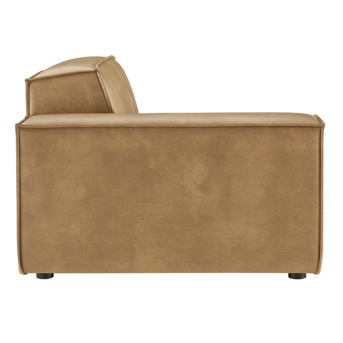 Restore Vegan Leather Left-Facing Modular Lounge Chair Toast