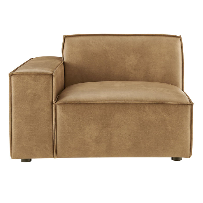 Restore Vegan Leather Left-Facing Modular Lounge Chair Toast