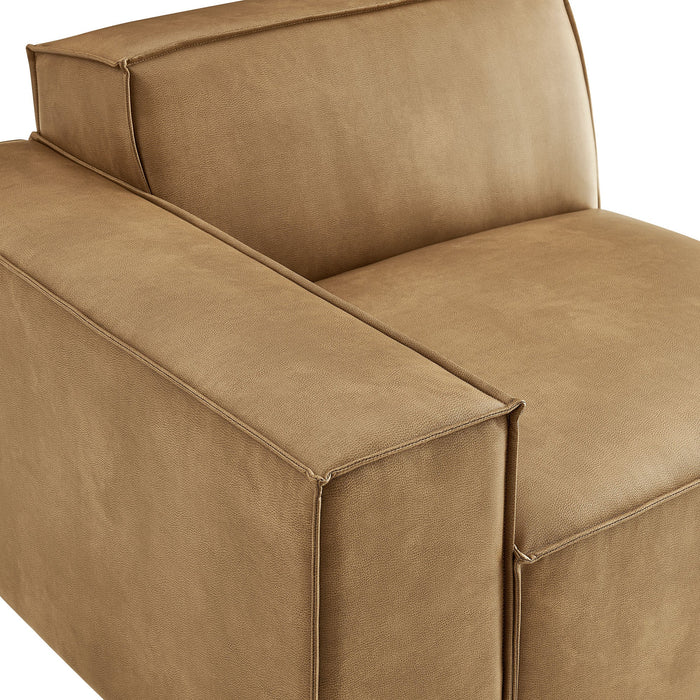 Restore Vegan Leather Left-Facing Modular Lounge Chair Toast