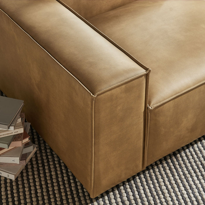 Restore Vegan Leather Left-Facing Modular Lounge Chair Toast
