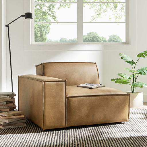 Restore Vegan Leather Left-Facing Modular Lounge Chair Toast
