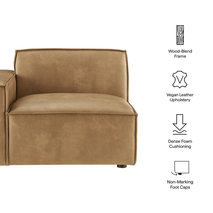 Restore Vegan Leather Left-Facing Modular Lounge Chair Toast