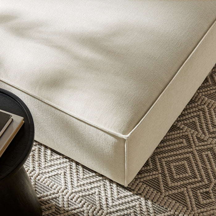 Restore Performance Fabric Upholstered Modular Ottoman Ecru