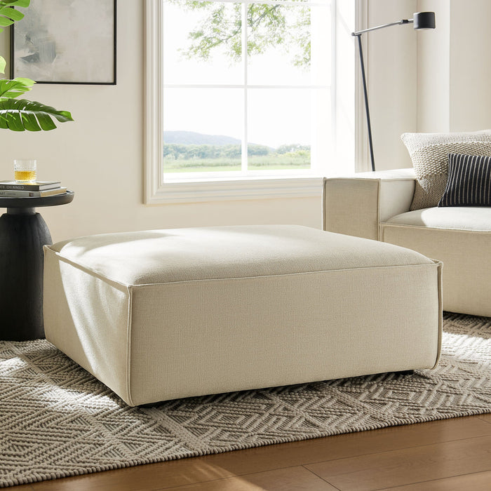 Restore Performance Fabric Upholstered Modular Ottoman Ecru