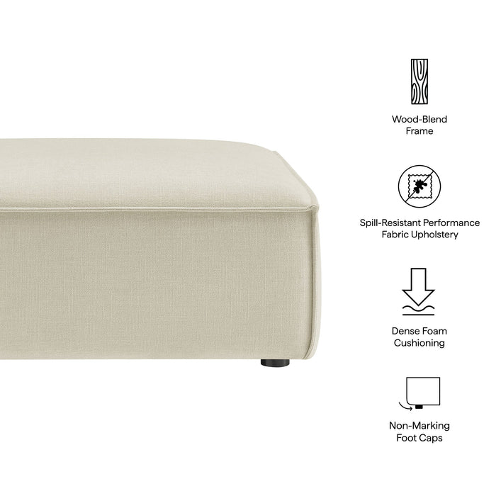 Restore Performance Fabric Upholstered Modular Ottoman Ecru