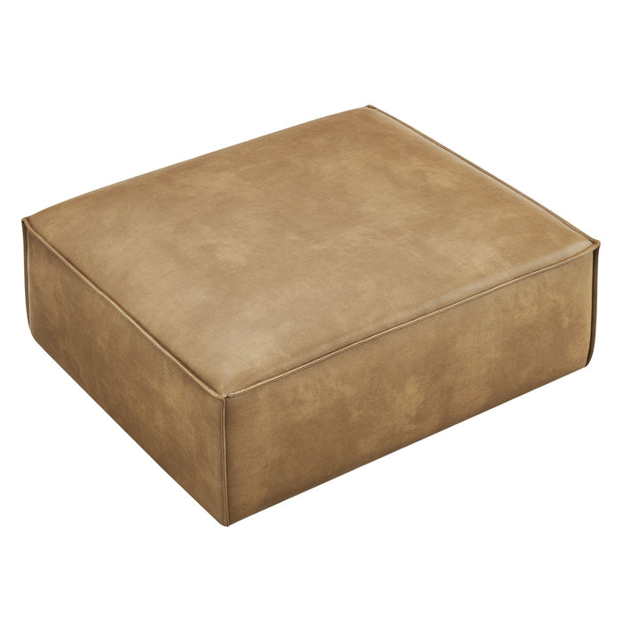 Restore Vegan Leather Modular Ottoman Toast
